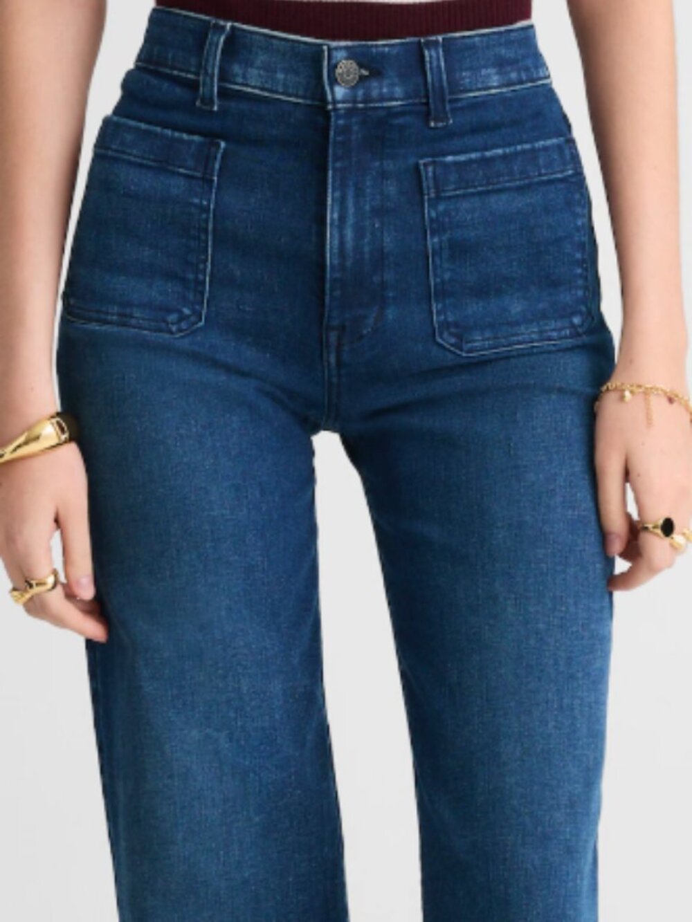 Madewell The Emmett Wide-Leg Full Length Jean: Patch Pocket Edition